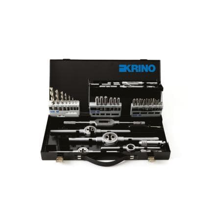 KRINO 17020506 - Jeux de filetage HSS pour l'industrie avec filetage métrique dans un coffret métallique (39 pcs.)