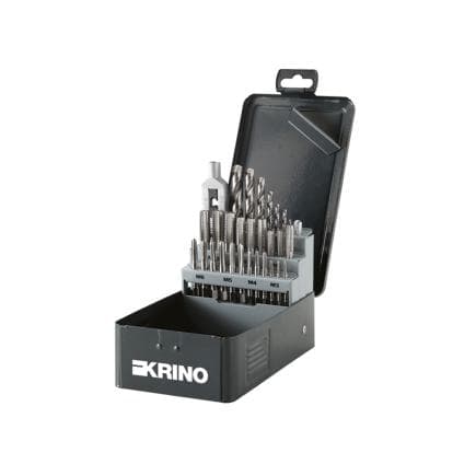 KRINO 17020407 - Jeux de filetage HSS-CO avec filetage métrique en boîtier métallique et ABS (29 pcs.)