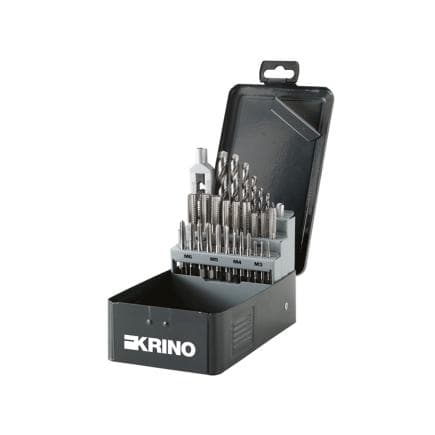 KRINO 17020402 - Jeux de filetage en HSS-G avec filetage métrique en coffrets métal et abs (29 pcs.)