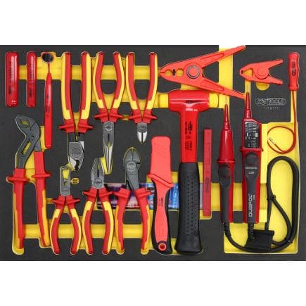 KS TOOLS 117.6117 - Jeu de pinces ERGOTORQUE VDE dans une garniture en mousse (17 pcs.)