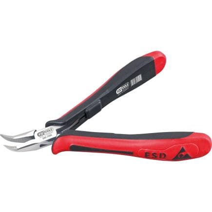KS TOOLS 500.7066 - Pince pointue ESD-courbée-sans taille, 130 mm