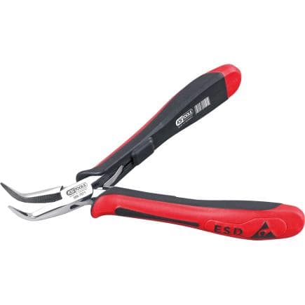 KS TOOLS 500.7071 - Pince pointue ESD-courbée-avec taille, 140 mm