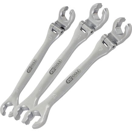 KS TOOLS 518.0350 - Jeux de clés à tuyauter articulées CHROMEplus 10-12mm (3 pcs.)