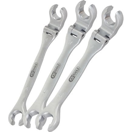 KS TOOLS 518.0370 - Jeux de clés à tuyauter articulées CHROMEplus (3 pcs.)