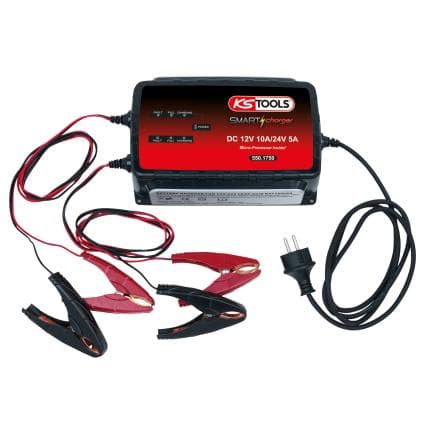 KS TOOLS 550.1750 - Chargeur de batterie haute fréquence Dual SMARTcharger 12V + 24V, 10A/5A