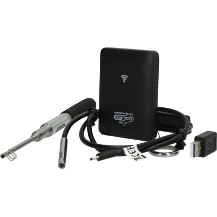 KS TOOLS 550.7540 - Kit vidéoscope Wifi avec sonde de caméra HD avant Ø 6, 0 mm 0° et 90°, commutable (4 pcs.)