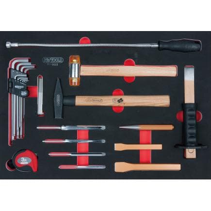 KS TOOLS 711.0023 - Ensemble marteau et clé mâle coudée en module SCS 1/1 (23 pièces)