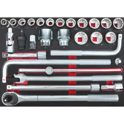 KS TOOLS 711.0029 - Jeu de clés à douilles 3/4" module 1/1 SCS (29 pcs.)