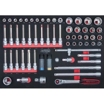 KS TOOLS 711.0061 - Jeu de clés à douilles 1/2" en module 1/1 SCS (61 pcs.)