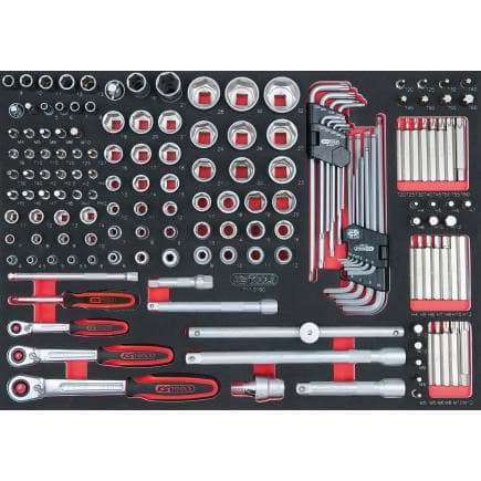 KS TOOLS 711.0160 - Jeu de clés à douilles 1/4"+3/8"+1/2" en module 1/1 SCS (160 pcs.)