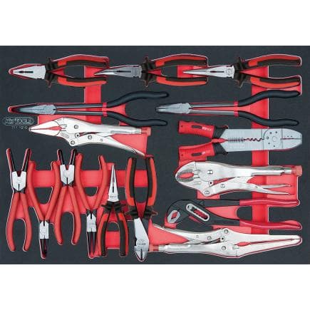 KS TOOLS 711.1016 - Jeu de pinces en module 1/1 SCS (16 pcs.)