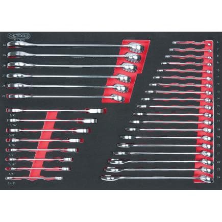 KS TOOLS 711.3033 - Jeu de clés mixtes en module 1/1 SCS (33 pcs.)