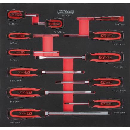 KS TOOLS 712.0012 - Jeu de tournevis ERGOTORQUEplus en module 2/3 (12 pcs.)