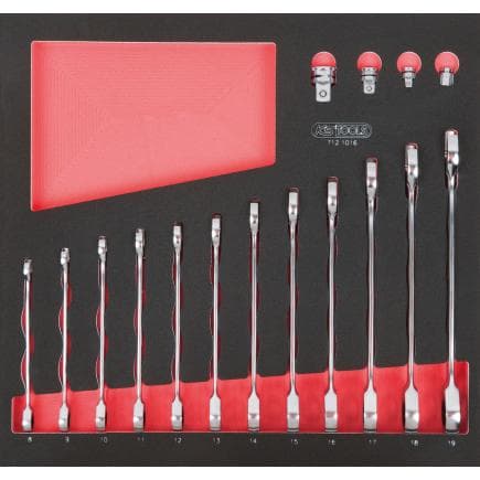 KS TOOLS 712.1016 - Jeu de clés à cliquet mixtes GEARplus en module 2/3 (16 pcs.)