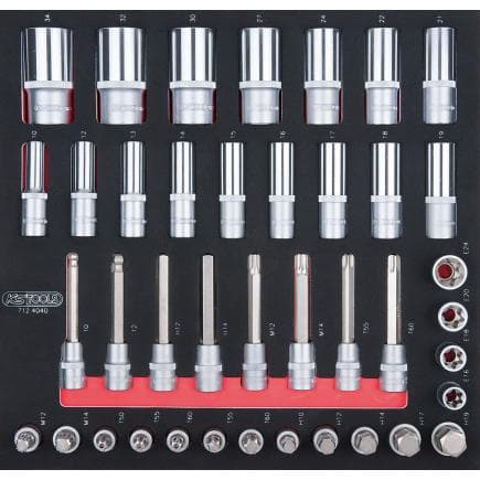 KS TOOLS 712.4040 - Jeu de clés à douille 1/2" en module 2/3 (40 pcs.)