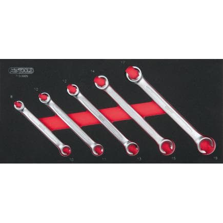 KS TOOLS 713.0005 - Jeu de clés polygonales doubles ouvertes et pliées en module 1/3 (5 pcs.)