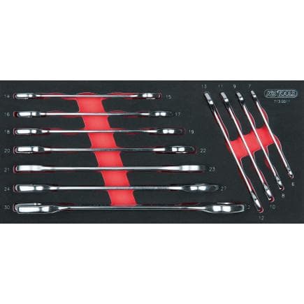 KS TOOLS 713.0011 - Jeu de clés à fourche doubles en module 1/3 (11 pcs.)