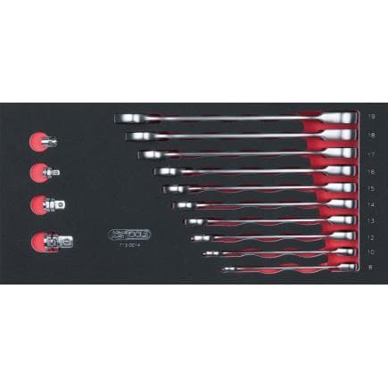 KS TOOLS 713.0014 - Jeu de clés à cliquet mixtes GEARplus en module 1/3 (14 pcs.)