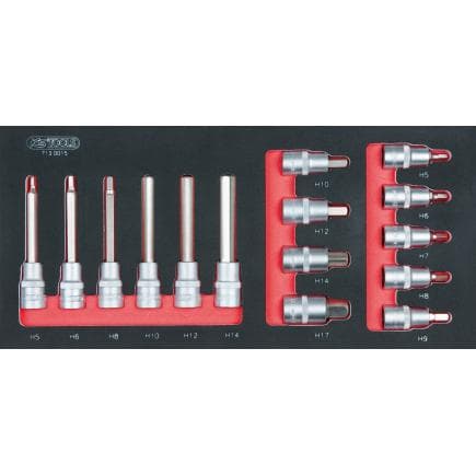 KS TOOLS 713.0015 - Jeu de douilles 1/2" en module 1/3 (15 pcs.)