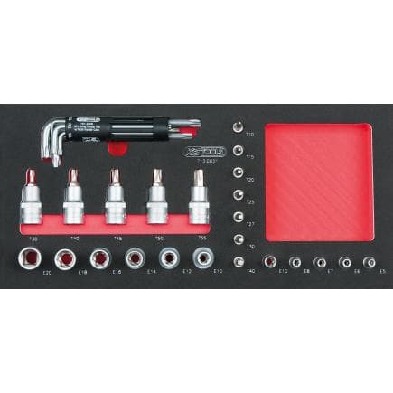 KS TOOLS 713.0031 - Jeu de douilles 1/4"+1/2" en module 1/3 (31 pcs.)