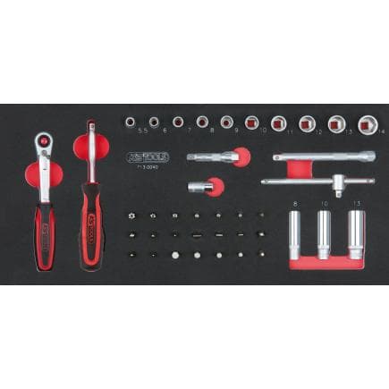 KS TOOLS 713.0040 - Jeu de clés à douilles 1/4" en module 1/3 (40 pcs.)