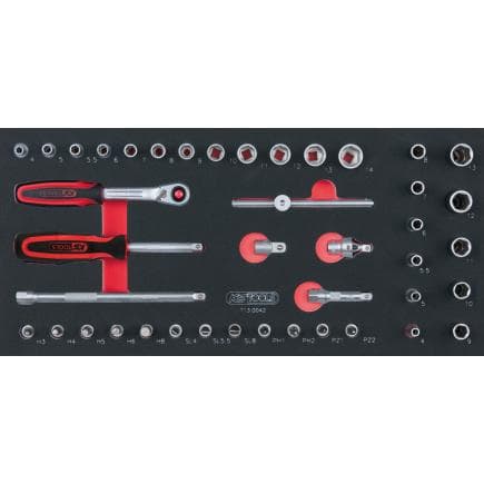 KS TOOLS 713.0042 - Jeu de clés à douilles 1/4" en module 1/3 (42 pcs.)