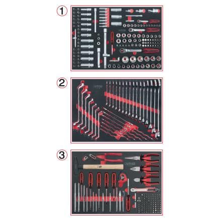 KS TOOLS 713.0310 - Ensemble de rangement universel pour 3 tiroirs pouvant recevoir 310 outils de qualité