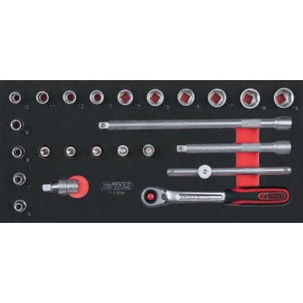 KS TOOLS 713.2024 - Jeu de clés à douille 3/8" en module 1/3 SCS (24 pcs.)
