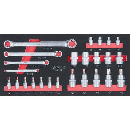 KS TOOLS 713.2025 - Jeu de clés à douille ETorx en module SCS 1/3 (25 pièces)