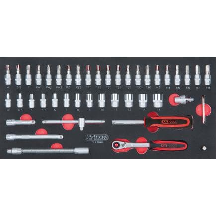 KS TOOLS 713.2046 - Jeu de clés à douilles 1/4" en module 1/3 SCS (46 pcs.)