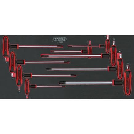 KS TOOLS 713.3009 - Jeu de clés en T avec empreinte Torx® en module 2/3 SCS (9 pcs.)