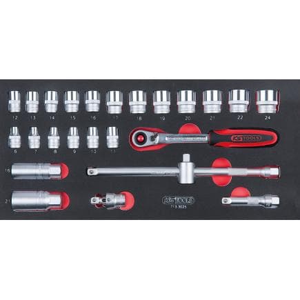 KS TOOLS 713.3025 - Jeu de clés à douille 3/8" en module 1/3 SCS (25 pcs.)