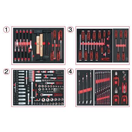 KS TOOLS 713.7241 - Ensemble de modules universels pour 4 tiroirs avec 241 outils
