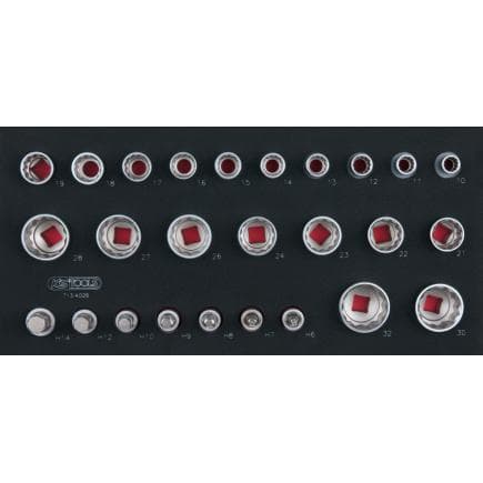 KS TOOLS 713.4026 - Jeu de clés à douilles 1/2" en module 1/3 SCS (26 pcs.)