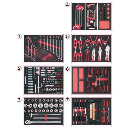 KS TOOLS 715.0316 - Ensemble de modules universels à 7 tiroirs avec 316 outils de haute qualité