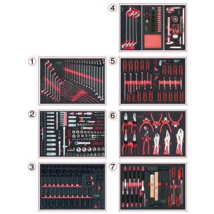 KS TOOLS 715.0378 - Ensemble de modules universels à 7 tiroirs avec 378 outils de haute qualité