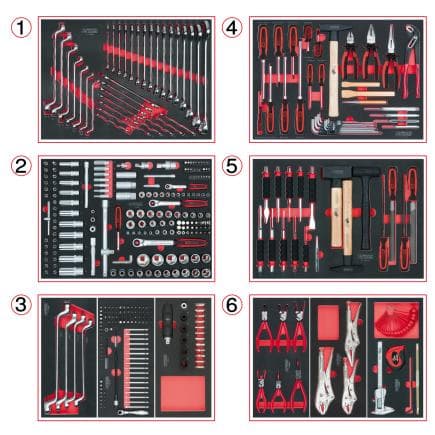 KS TOOLS 715.0404 - Ensemble de modules universels pour 6 tiroirs avec 404 outils de haute qualité