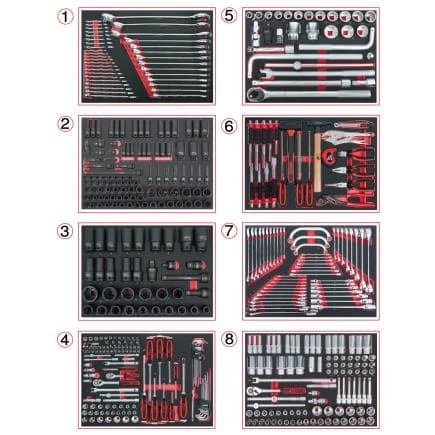 KS TOOLS 715.0484 - Coffret de modules universels à 8 tiroirs avec 484 outils de haute qualité