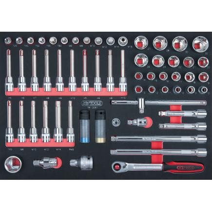 KS TOOLS 781.0061 - Jeu de clés à douilles CHROMEplus 1/2" en module 1/1 SCS (61 pcs.)