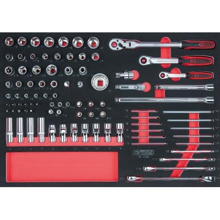 KS TOOLS 781.0090 - Jeu de clés à douilles CHROMEplus 1/4"+1/2" en module 1/1 SCS (90 pcs.)