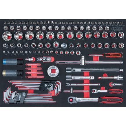 KS TOOLS 781.0135 - Jeu de clés à douilles CHROMEplus 1/4"+1/2" en module 1/1 SCS (135 pcs.)