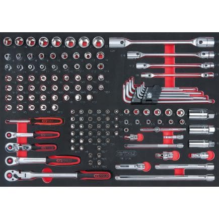 KS TOOLS 781.0136 - Jeu de clés à douilles CHROMEplus 1/4"+3/8" en module 1/1 SCS (136 pcs.)