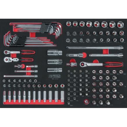 KS TOOLS 781.0144 - Jeu de clés à douilles CHROMEplus 1/4" + 3/8" en module 1/1 SCS (144 pcs.)