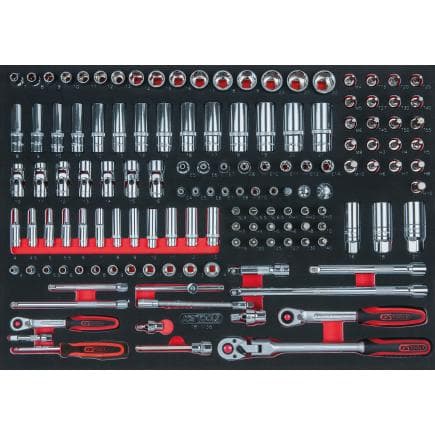 KS TOOLS 781.1136 - Jeu de clés à douilles CHROMEplus 1/4" + 3/8" en module 1/1 SCS (136 pcs.)