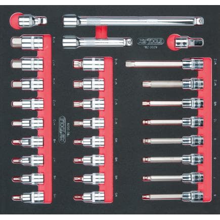 KS TOOLS 782.0029 - Jeu de clés à douilles CHROMEplus 1/2" en module 2/3 SCS (29 pcs.)
