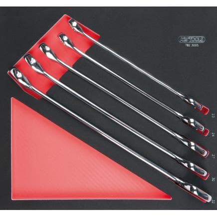 KS TOOLS 782.3005 - Jeu de clés mixtes inclinées CHROMEplus en module 2/3 SCS (5 pcs.)