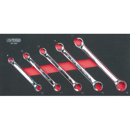 KS TOOLS 783.0005 - Jeu de clés polygonales à double extrémité CHROMEplus en module 1/3 SCS (5 pièces)