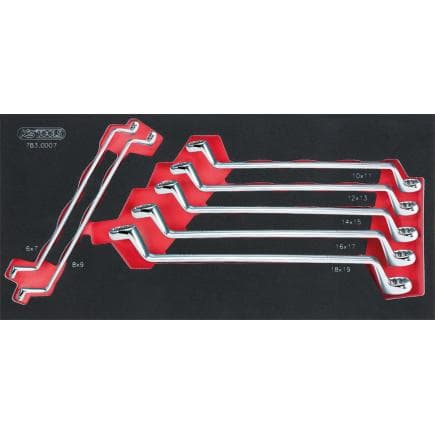 KS TOOLS 783.0007 - Jeu de clés polygonales à 2 extrémités CHROMEplus en module 1/3 SCS (7 pièces)