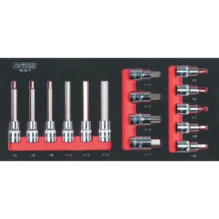 KS TOOLS 783.0015 - Jeu de douilles CHROMEplus 1/2" en module 1/3 SCS (15 pcs.)