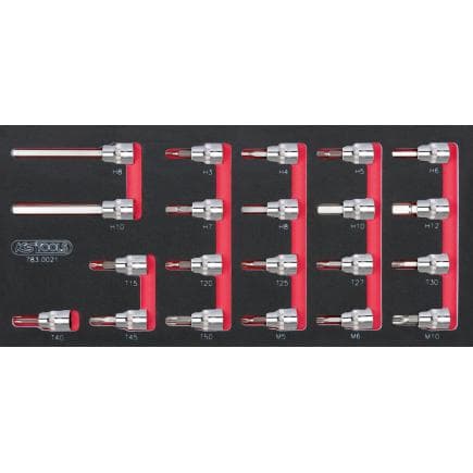 KS TOOLS 783.0021 - Jeu de clés à douille CHROMEplus 3/8" en module 1/3 SCS (21 pcs.)